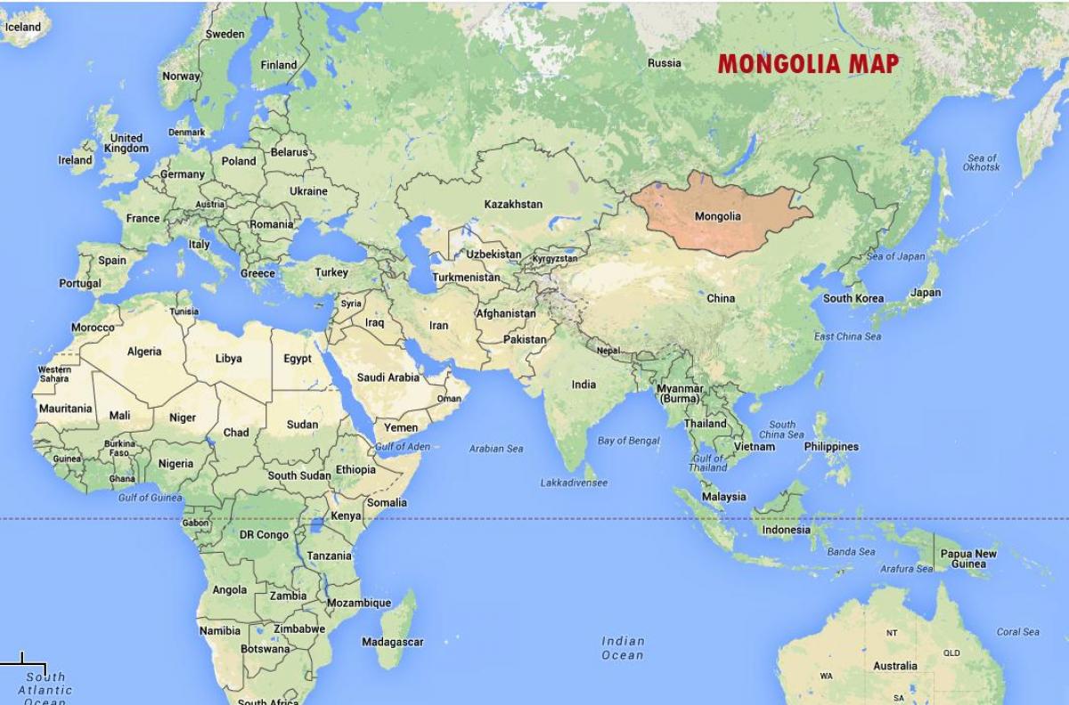 dünya haritası Moğolistan gösteriliyor 