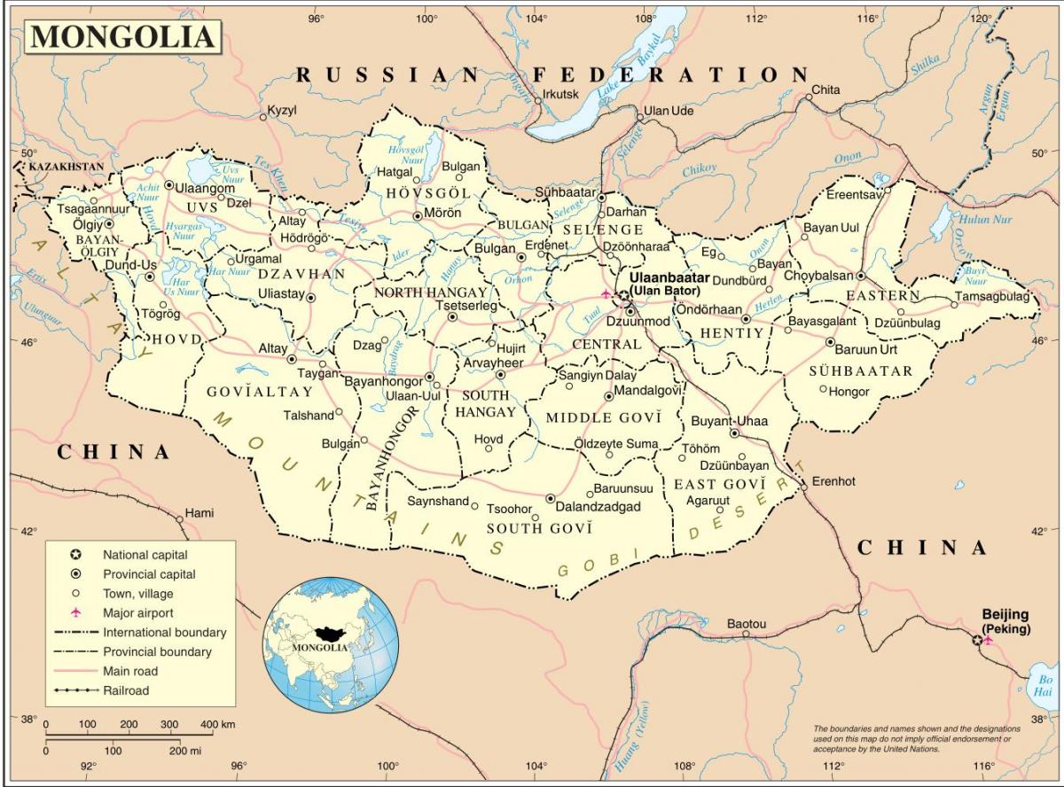 Moğolistan ülke haritası