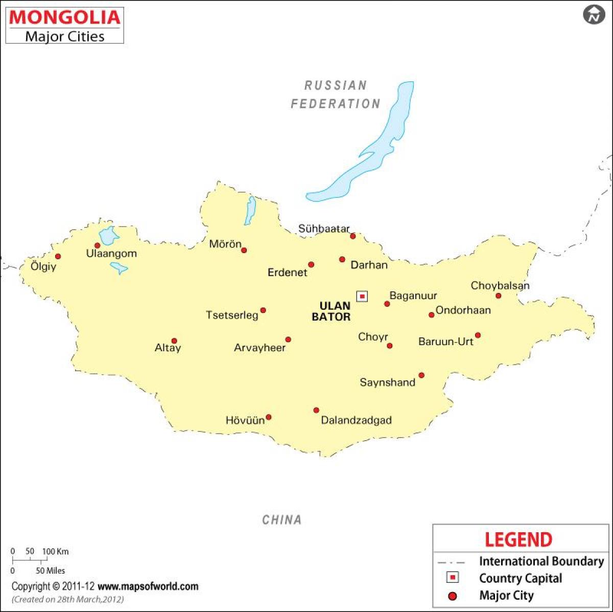 Şehirler ile Moğolistan göster 