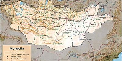 Moğolistan coğrafi harita