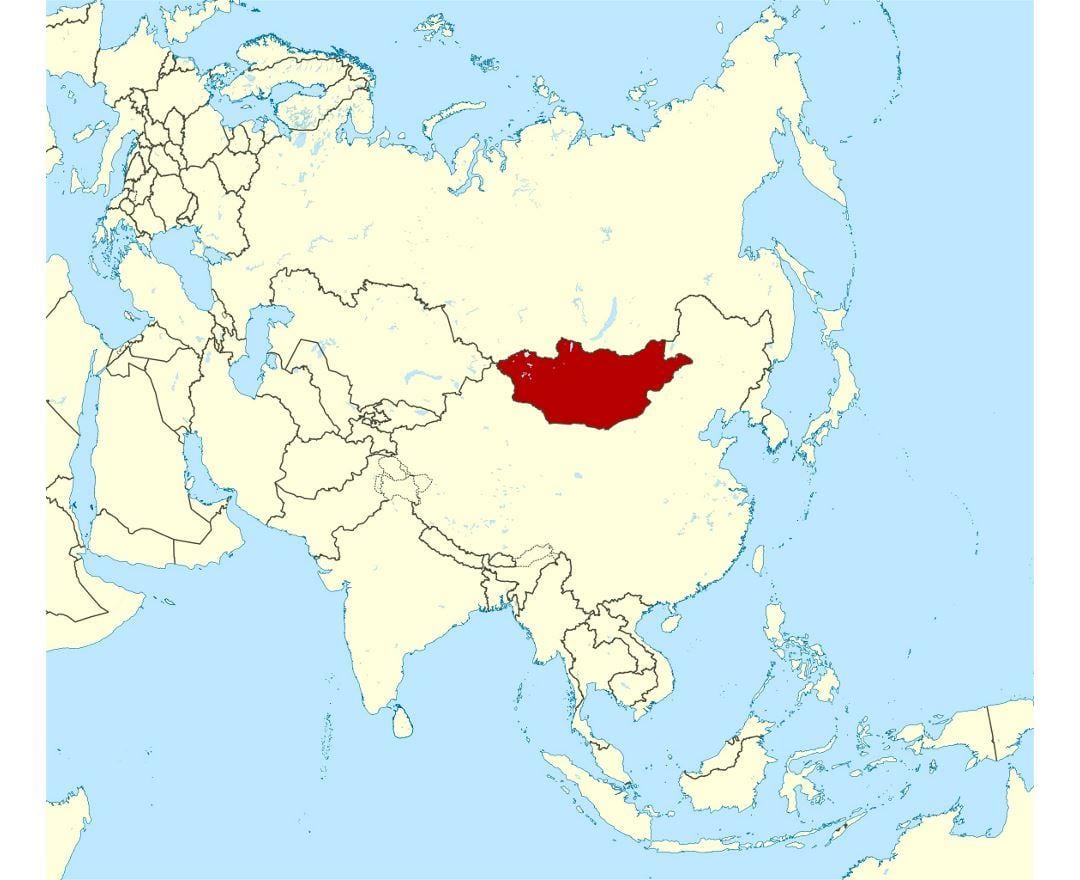 dünya haritası Moğolistan konumu