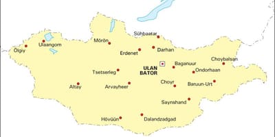 Şehirler ile Moğolistan göster 