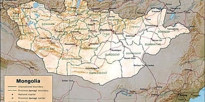 Moğolistan coğrafi harita