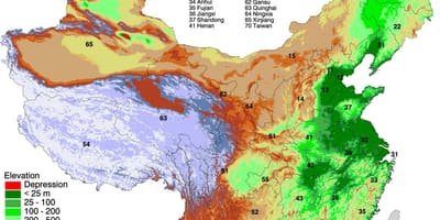 Moğolistan yükseklik haritası 